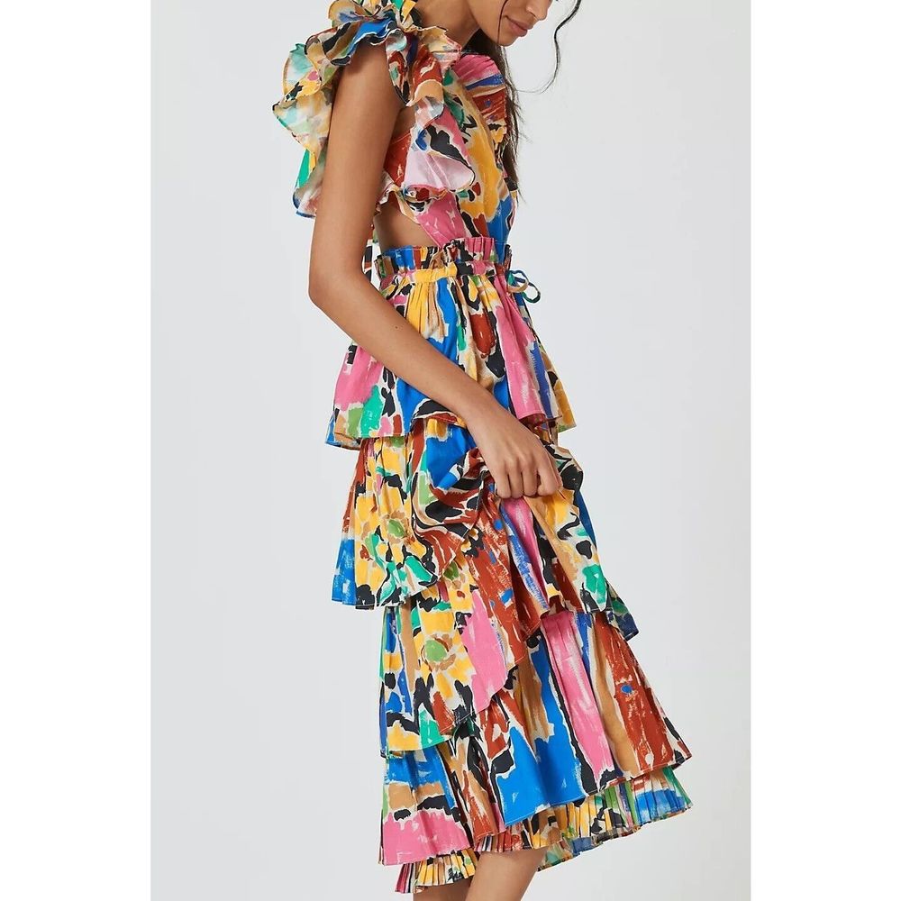 Anthropologie Love The Label Mix-Print Midi Dress - Picture 2 of 9
